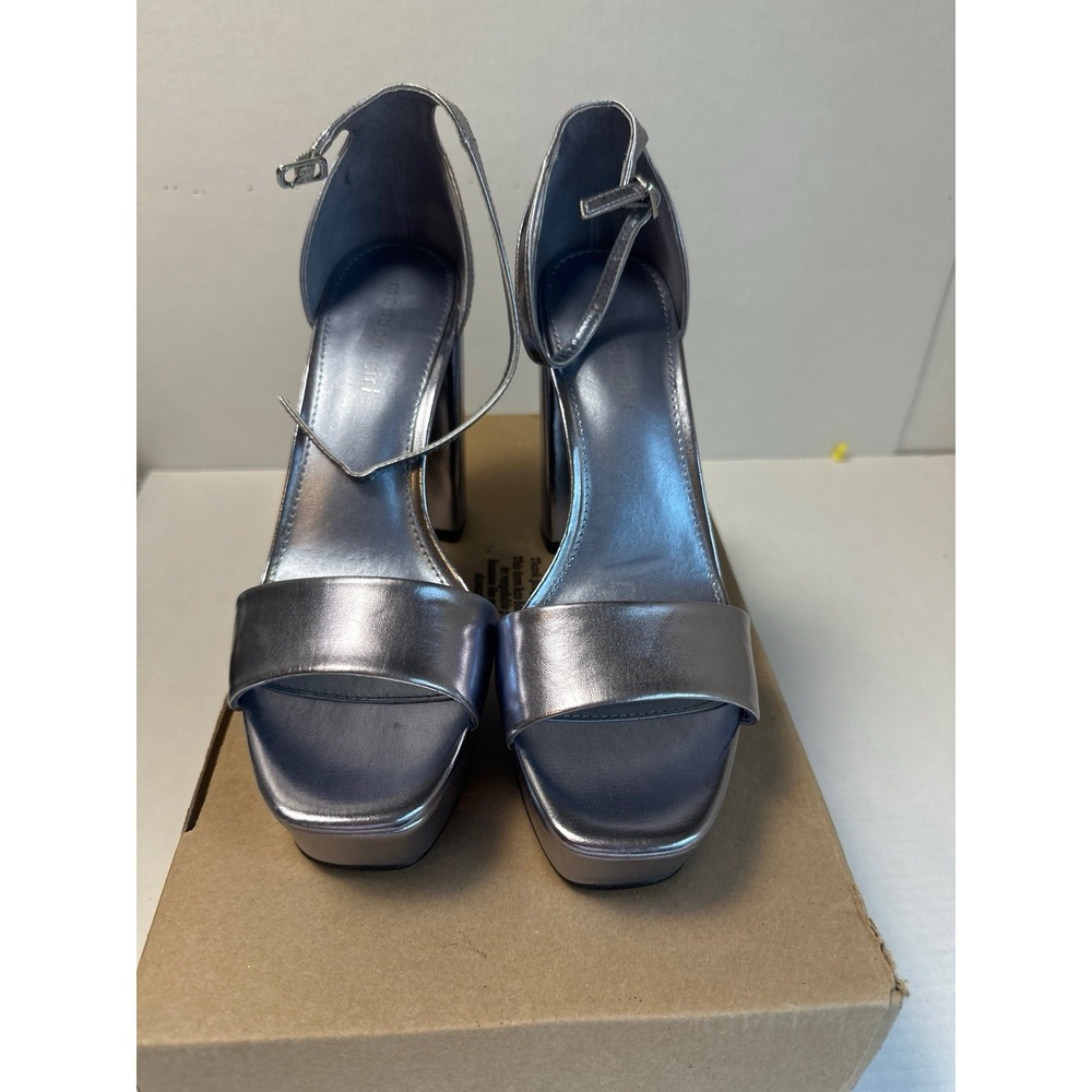 Madden Girl Omega Silver Metallic Platform Sandals Size 9M